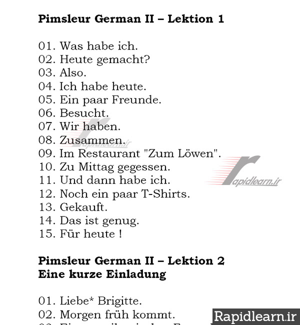 آموزش زبان آلمانی Pimsleur